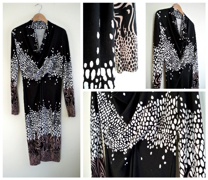 Black print dress StyleArc Marita